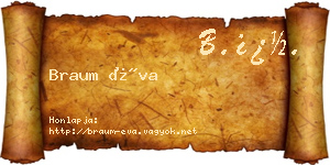 Braum Éva névjegykártya